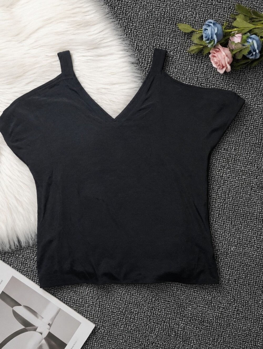 Ralph Lauren Black Label Silk V-Neck T-Shirt